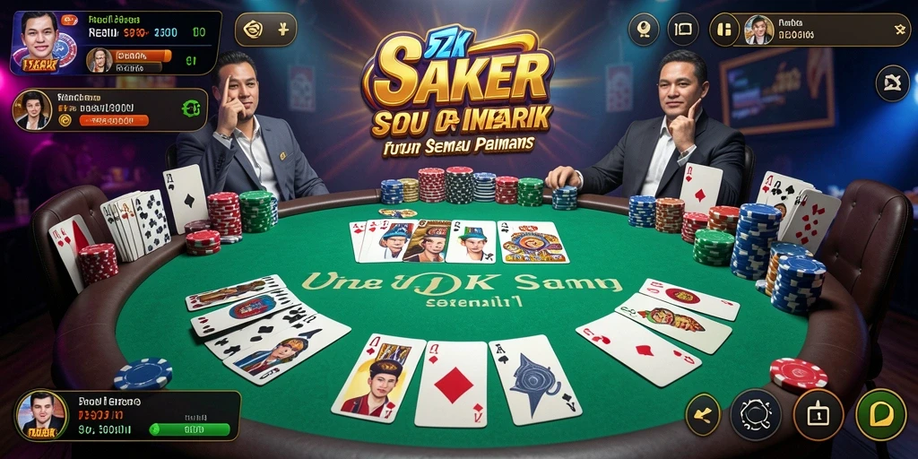 Tampilan screenshot 5ZK menampilkan suasana permainan Poker yang menegangkan.