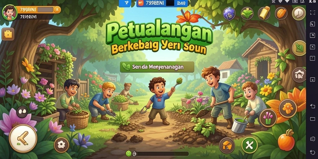 Tangkapan layar gameplay 789BNI menampilkan aktivitas bertani yang menarik.
