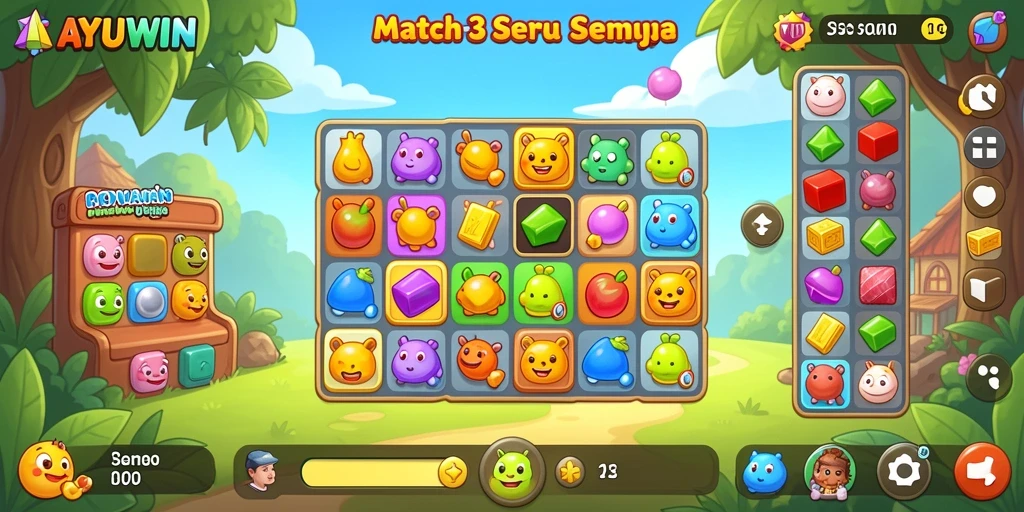 Gameplay seru AYUWIN dengan tantangan Match-3.