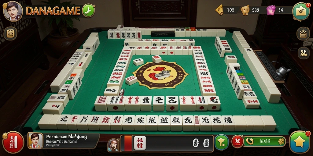 Tampilan gameplay menarik saat bermain Mahjong di DANAGAME.