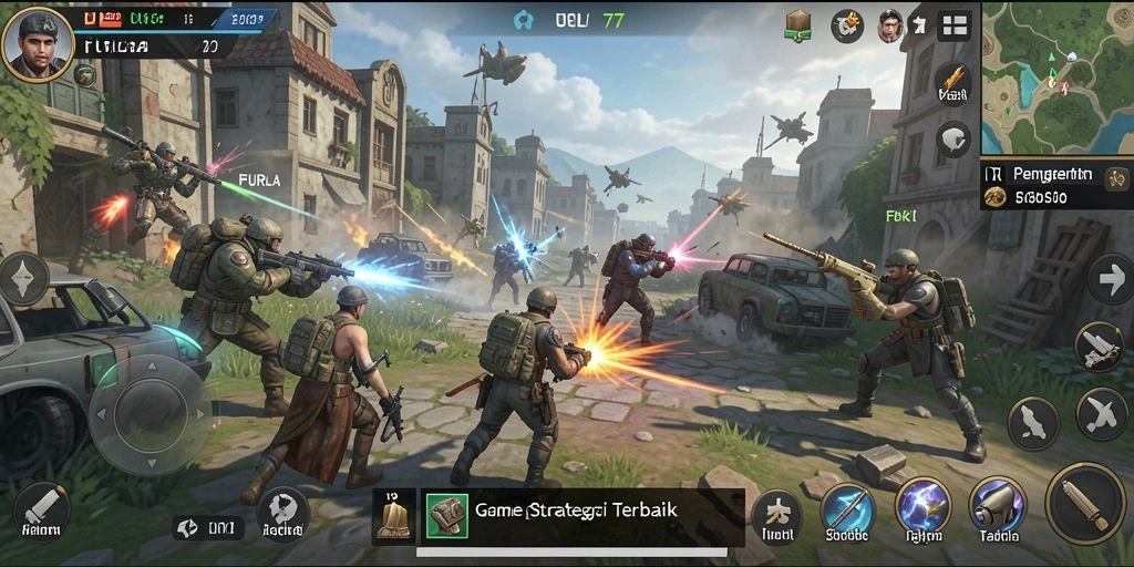 Tangkapan layar gameplay FURLA77 menampilkan pertempuran strategis yang mendebarkan.