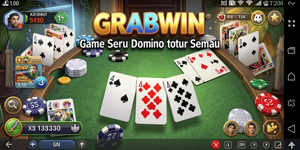 Tangkapan layar dari gameplay menarik di GRABWIN dengan domino.