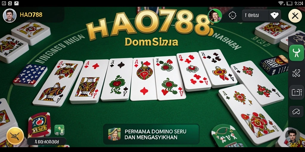 Tampilan gameplay HAO788 dengan pemain menikmati permainan domino.
