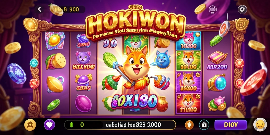 Tangkapan layar utama HOKIWON menampilkan gameplay Slot yang menarik.