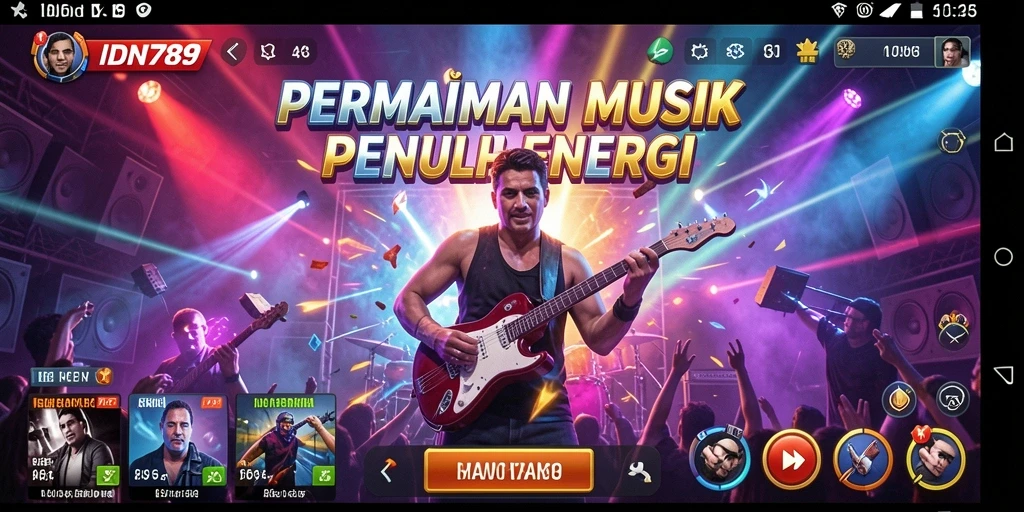 Tampilan gameplay seru dari IDN789 dengan elemen musik yang dinamis.