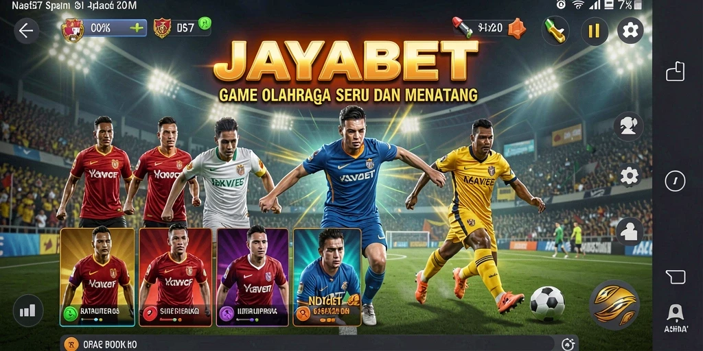 Screenshot utama JAYABET menampilkan aksi seru dalam pertandingan olahraga.