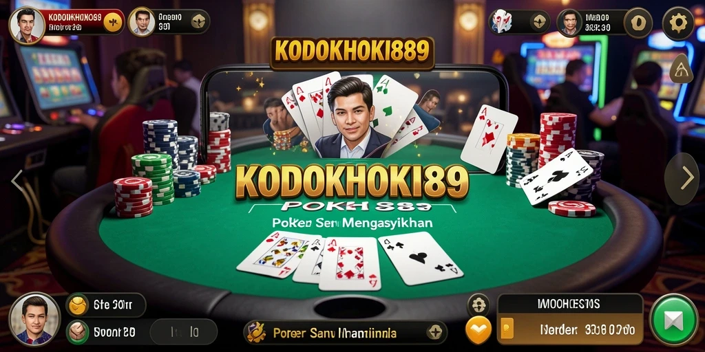Tampilan gameplay Poker yang mendebarkan di KODOKHOKI889.