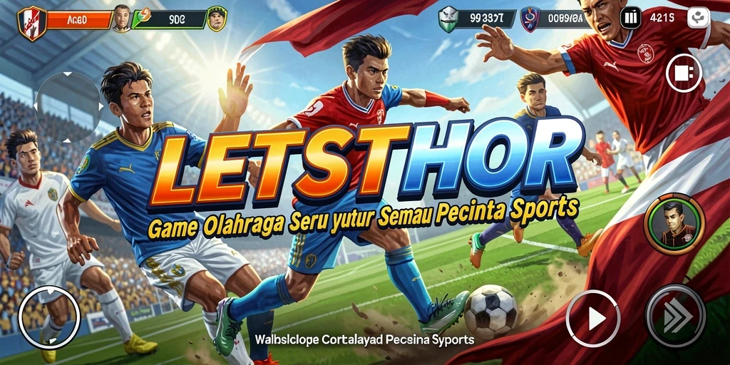 Tangkapan layar LETSTHOR menampilkan pertandingan olahraga yang seru.