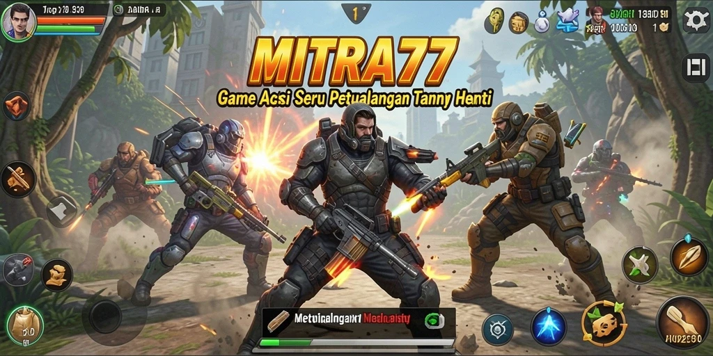 Tangkapan layar menunjukkan aksi mendebarkan dalam gameplay MITRA77.
