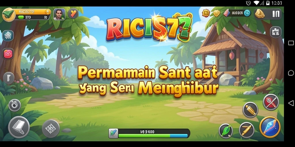 Tampilan gameplay RICIS77 yang ceria dan menghibur.